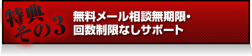 特典3 無料メール相談無期限サポート